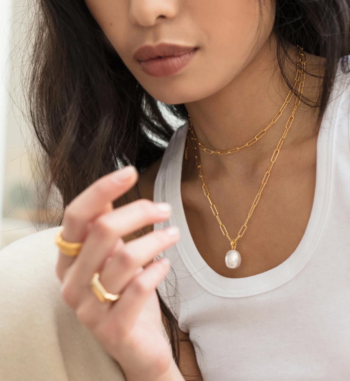 Alta Textured Chain Necklace Adjustable 46cm/18' | Monica Vinader (US)