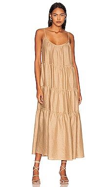 eberjey Linen Kesia Dress in Khaki from Revolve.com | Revolve Clothing (Global)