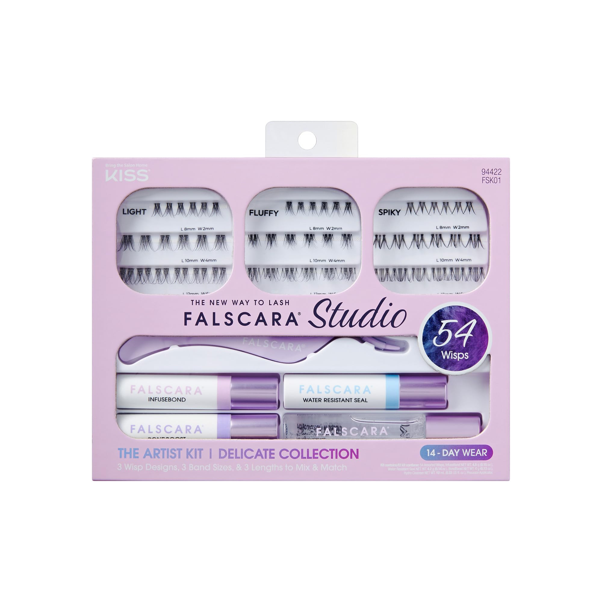 STUDIO Lash Extension Kit, 54 Stackable Lash Clusters, Light Volume, 8mm-12mm, ‘Delicate’, Fa... | Amazon (US)