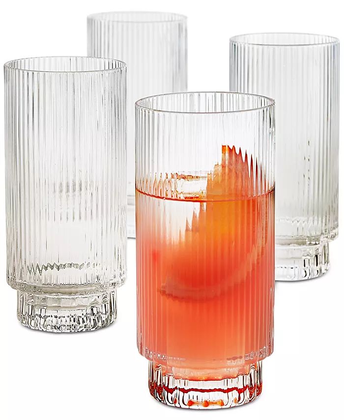 Fluted Highball Glasses, Set of 4, Created for Macys | Macys (US)