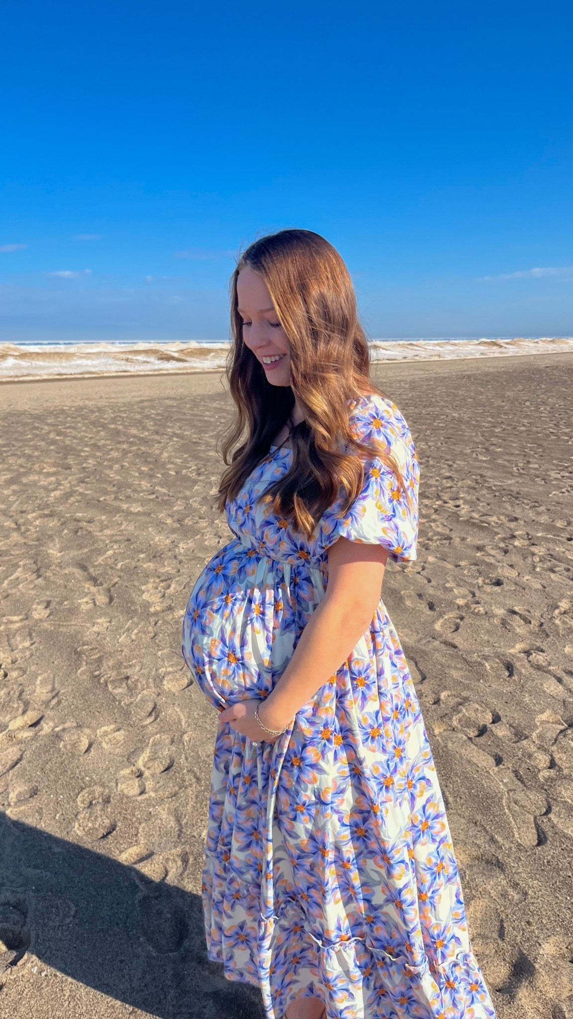 *code jillianashcraft15 for 15% off at PinkBlush Maternity* This beautiful blue floral maxi dress from PinkBlush is the most flattering with a growing bump, and will be beautiful to wear postpartum without a bump too! Wearing my normal size small ✨ linking similar Marc Fisher sandals, mine are sold out.

Spring dress, bump friendly, maternity pictures, bump pic, maternity dress , baby shower, gender reveal

#LTKTravel #LTKmomlife #LTKBump