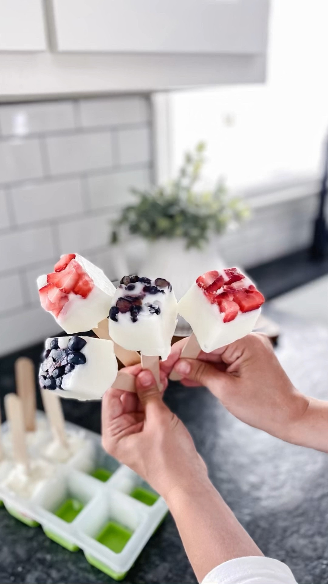 PATRIOTIC FROZEN YOGURT POPS! 🇺🇸

Need an easy, yummy, and healthy snack for your littles? These Frozen Yogurt Pops fit the bill, plus they’re perfect as we celebrate Memorial Day! ❤️💙

All you need is a large ice cube mold, strawberries, blueberries, vanilla yogurt, and popsicle sticks. 

#LTKSeasonal #LTKkids #LTKfamily
