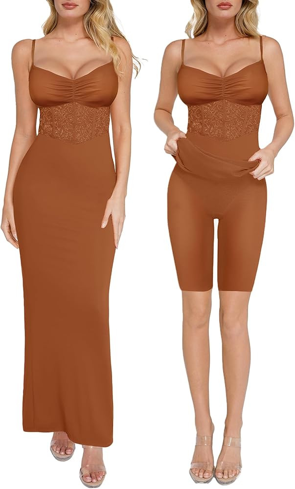 Popilush Shaper Dress Lace Formal Maxi Dresses with Built in Shapewear Corset Cocktail Party Dres... | Amazon (US)