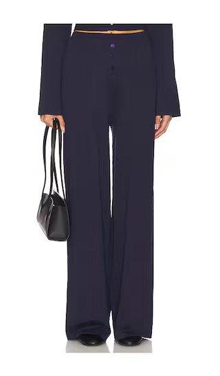 X REVOLVE August Button Pants in Navy | Revolve Clothing (Global)