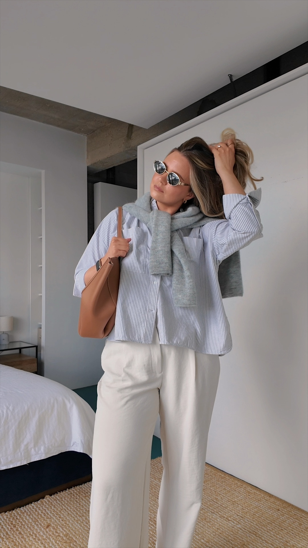 **15/30** midsize spring outfit ideas 🌷

Abercrombie sloane wide leg pants [W33 L]

Everlane cotton stripe shirt [XL]

Grey knit [OOS - dupes tagged]

Polène tan bag [unable to link - dupes tagged]

Silver ballet pumps

spring outfit // midsize outfit // midsize style // spring outfit idea // spring style // midsize fashion // spring fashion // outfit inspiration // scandi style 

#LTKVideo #LTKmidsize #LTKSeasonal