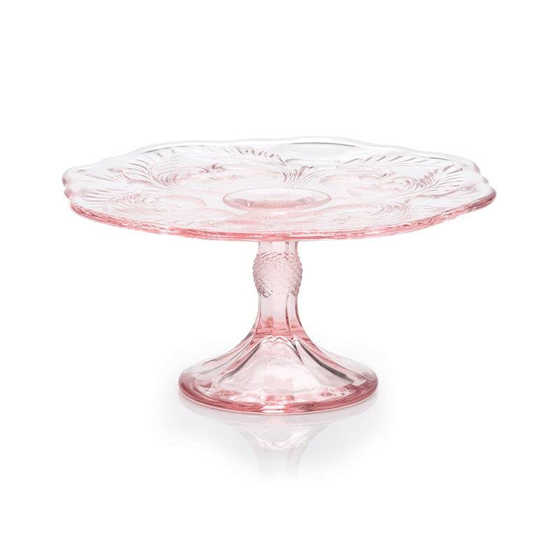 Cake Plate - Inverted Thistle - American Made - Mosser Glass USA (Small, Pink) | Amazon (US)