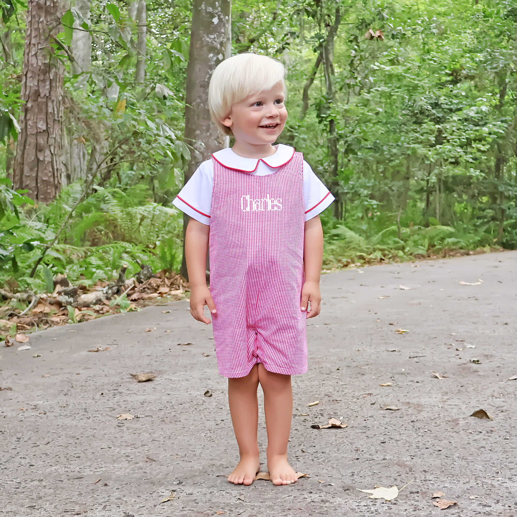 Gingham Jon Jon Red | Classic Whimsy