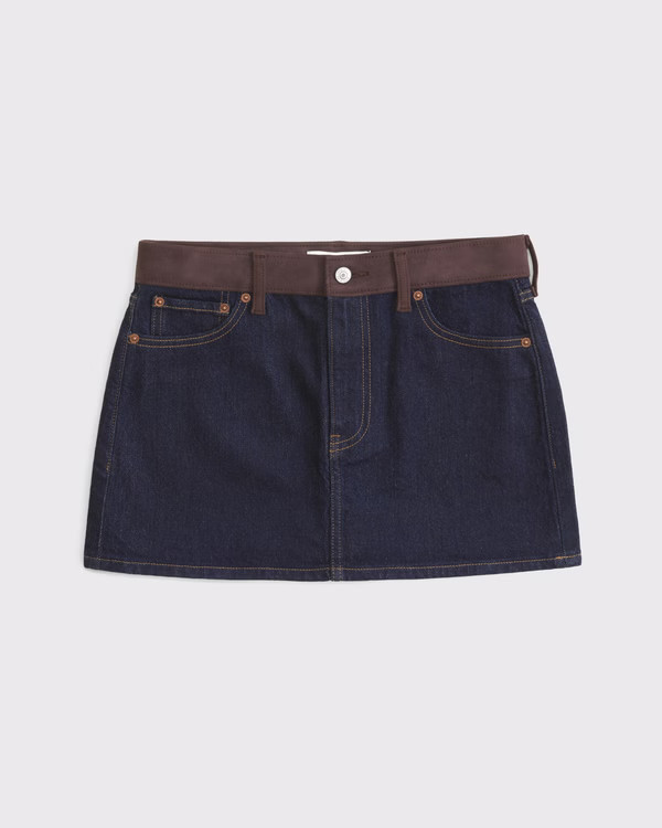 Mid Rise Denim Mini Skirt | Abercrombie & Fitch (US)