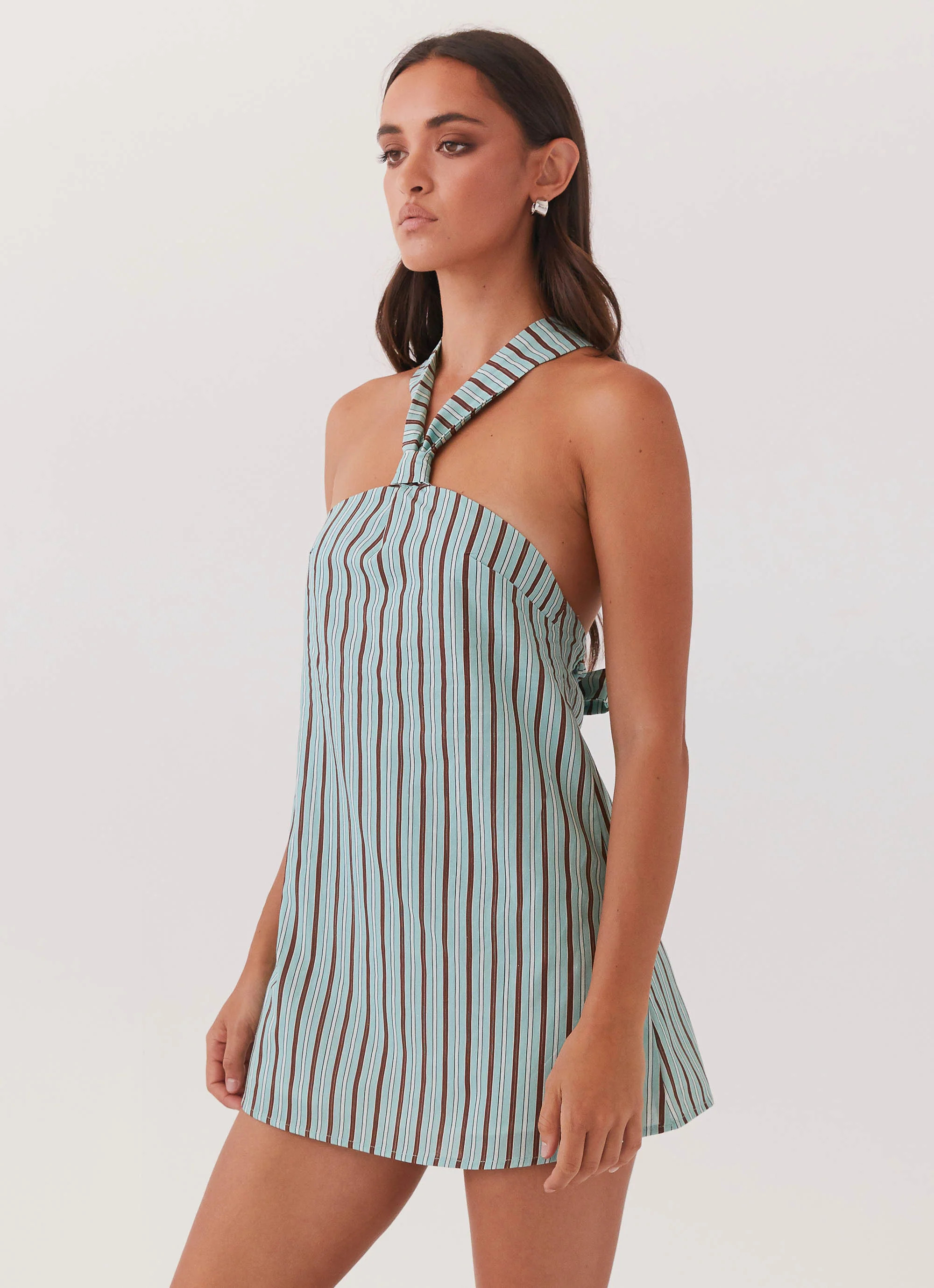 Keira Linen Mini Dress - Coastal Stripe | Peppermayo (Global)