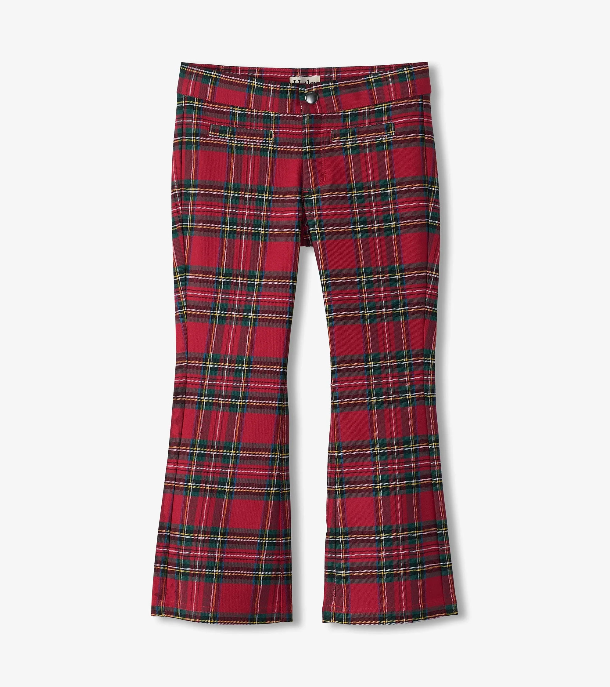 Girls Red Plaid Flared Pants | Hatley