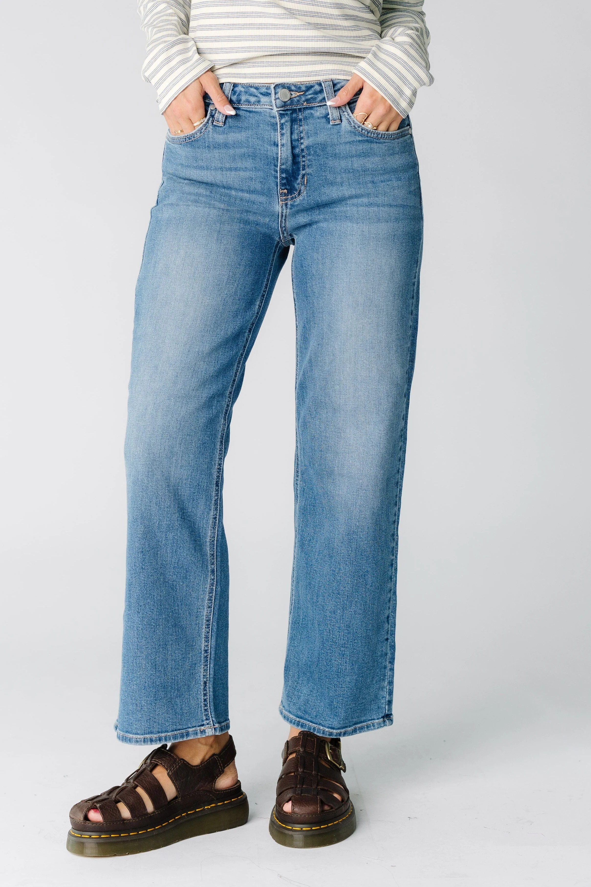 Sadie Mid Rise Slim Wide Leg | Called To Surf