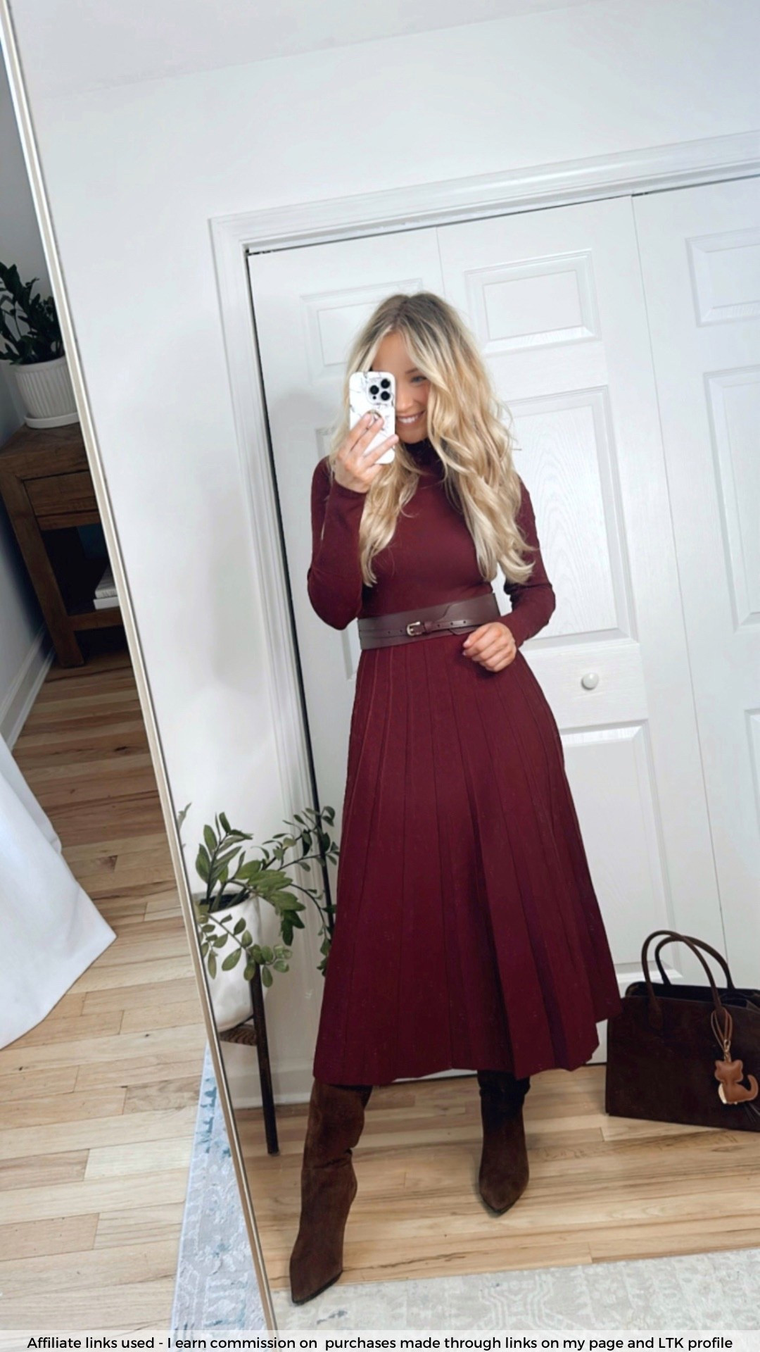 Winter outfit inspo (*burgundy sweater dress sold out now 😭, linking alternate option below 💕💕)