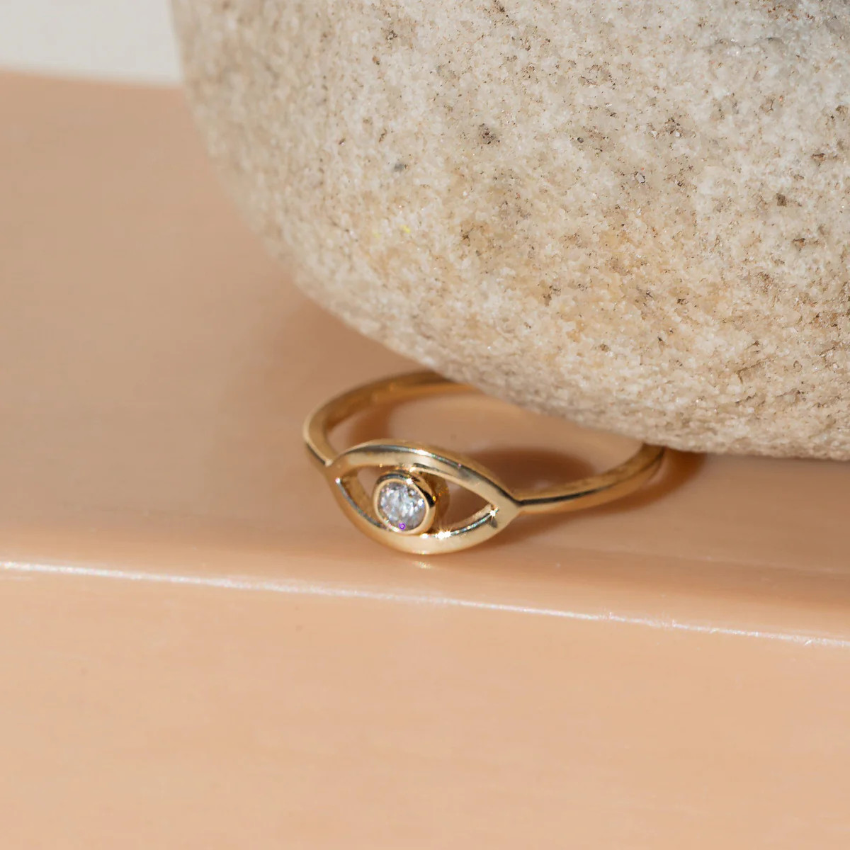 Diamond Bezel Evil Eye Ring | AUrate New York