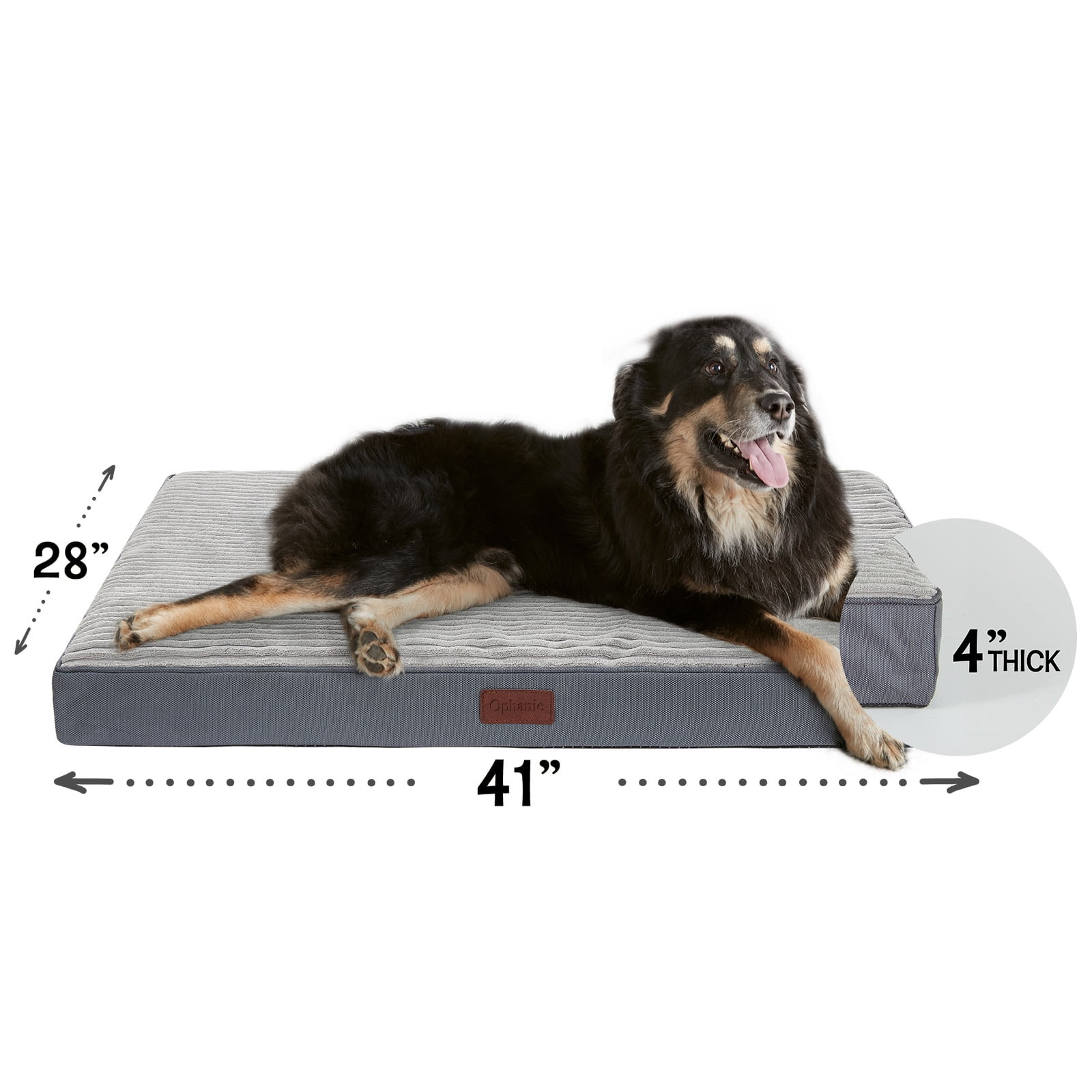Ophanie 41in Gray Orthopedic Dog Bed For Large Dogs with Egg Crate Foam Support and Non-Slip Bott... | Walmart (US)