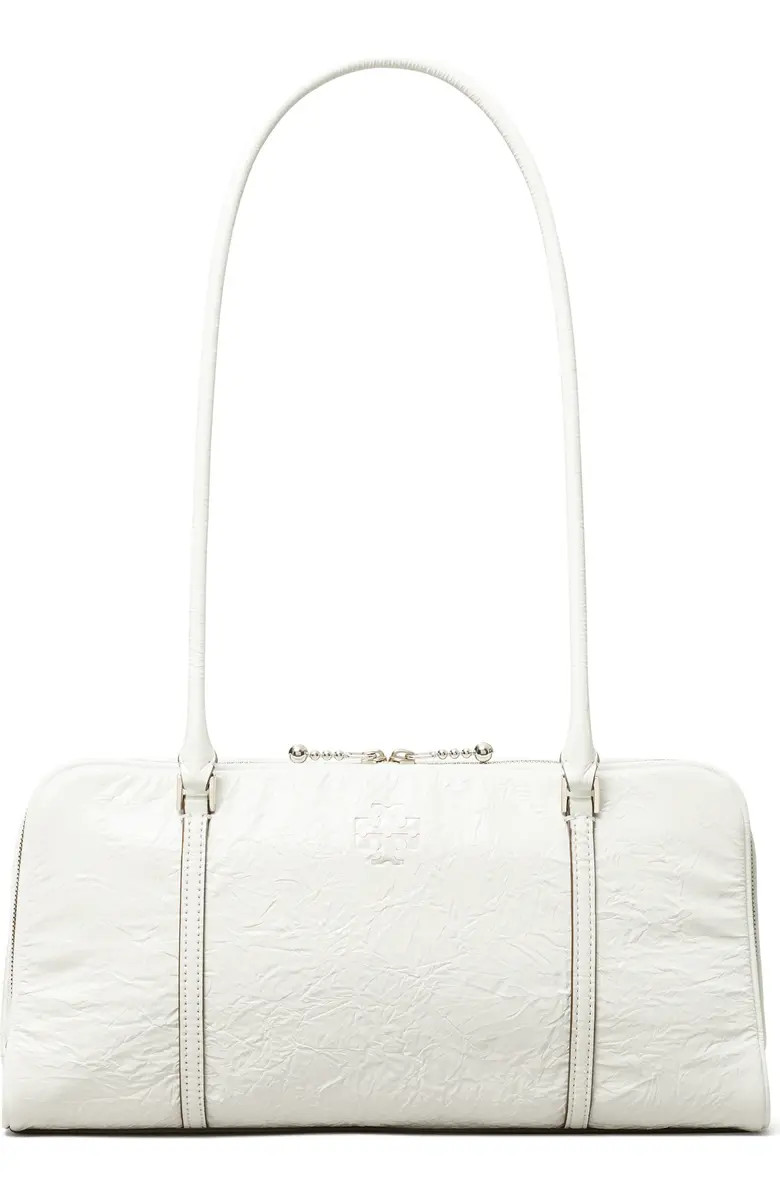 Tory Burch T Monogram Small Metallic Marshmallow Satchel | Nordstrom | Nordstrom