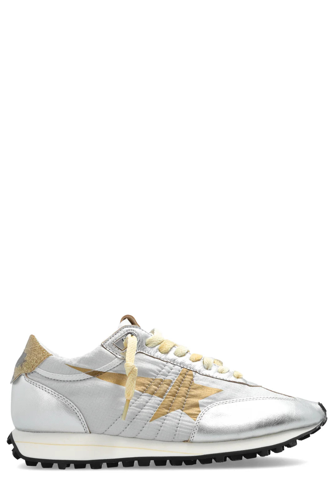 Golden Goose Deluxe Brand Star Printed Glitter Lace-Up Sneakers | Cettire Global