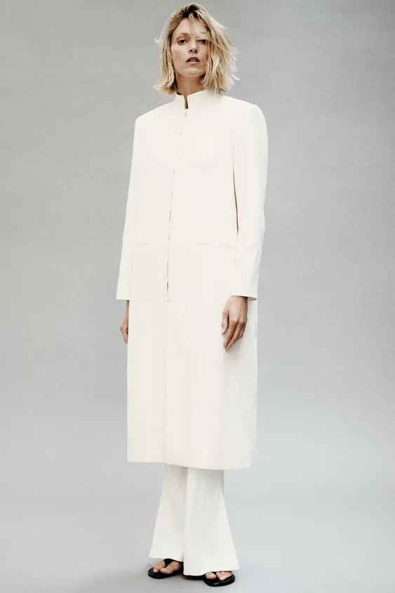 ZW COLLECTION LINEN BLEND FROCK COAT | Zara UK