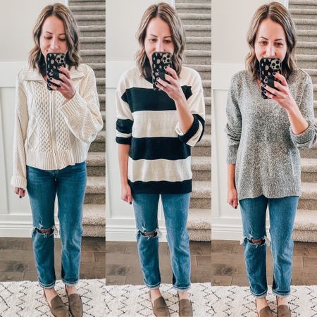 New sweater faves from Target.
Small in the first and third.
Sizes up to medium in second. 

#LTKworkwear #LTKshoecrush #LTKunder50