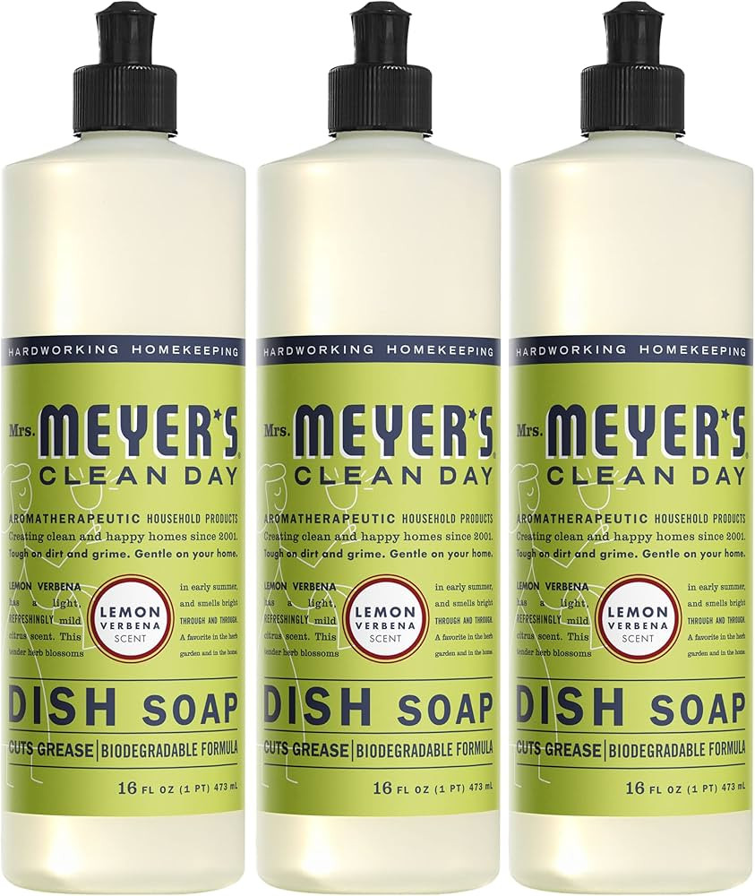 Mrs. Meyer's Liquid Dish Soap, Biodegradable Formula, Lemon Verbena, 16 fl. Oz - Pack of 3 | Amazon (US)