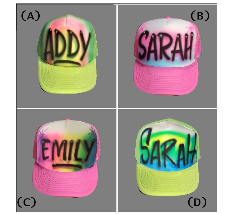 Personalized Airbrushed Trucker Hat Any Name, Airbrushed Trucker Hat, Baseball Hat, Custom Hat, P... | Etsy (US)