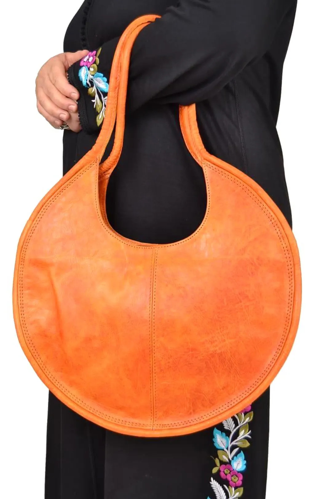 Women's Shoulder Bag, Genuine Leather Round Shoulder Bags Large, Fashion Round Handbag for Women ... | Etsy (US)