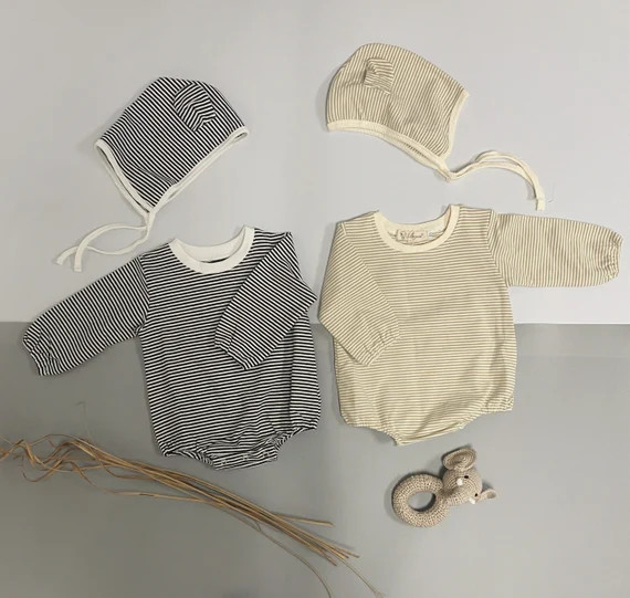 Striped Baby Romper Oversized Sweatshirt Unisex Gender | Etsy | Etsy (US)