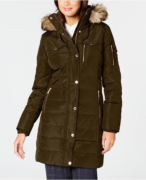 Faux-Fur-Trim Puffer Coat | Macys (US)