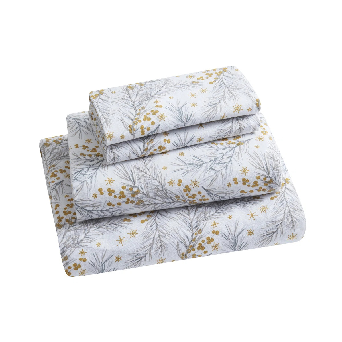 Pine Triple Brushed Cotton Flannel Bed Sheet Set | Wayfair North America