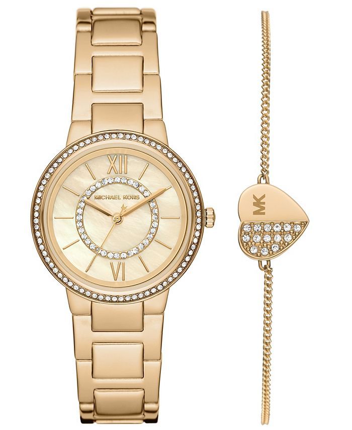 Michael Kors Women's Gabbi Gold-Tone Stainless Steel Bracelet Watch Set 33mm, 2-Piece & Reviews -... | Macys (US)