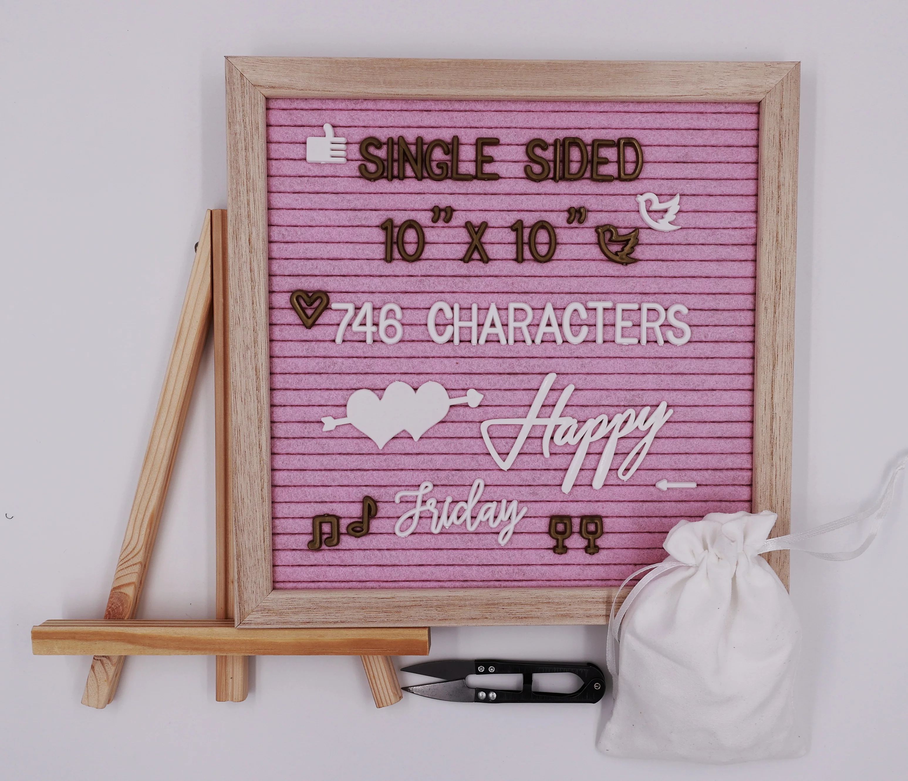 Pink Felt Letter Board 10x10 Inches Changeable Message Board 746 Letters & Emojis, Wall Hanging H... | Walmart (US)