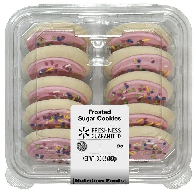 Freshness Guaranteed Frosted Sugar Cookies, Pink, Whole, 13.5 oz, 10 Count (Shelf-Stable) | Walmart (US)