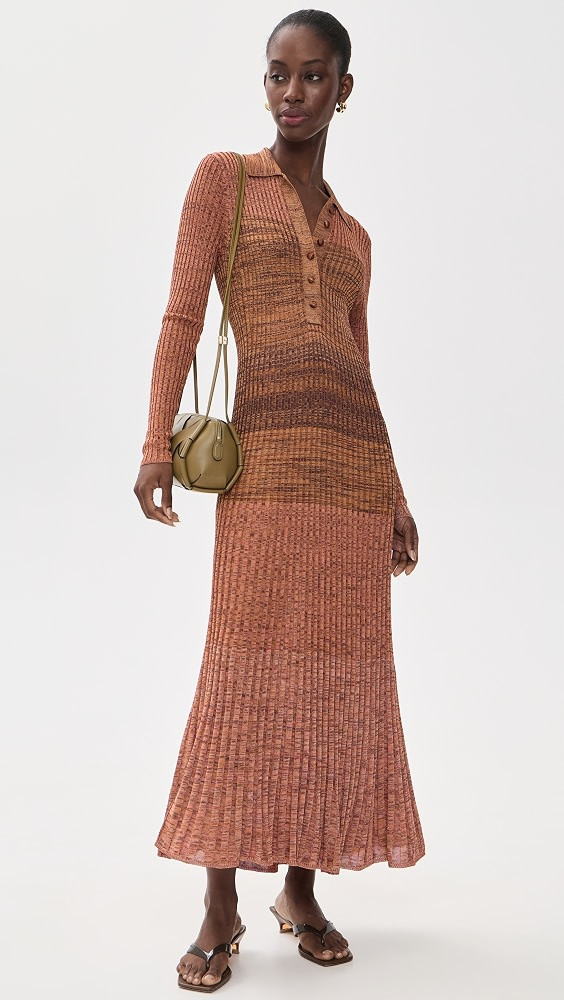 Mouline Rib Polo Midi Dress | Shopbop