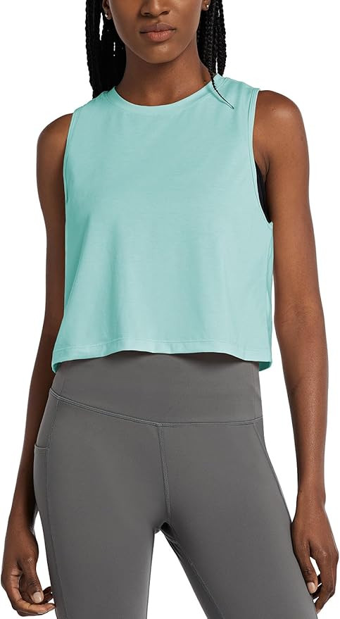 baleaf Workout Tops for Women Crop Tank Top Quick Dry Athletic Gym Exercise Sleeveless Shirts Mus... | Amazon (US)
