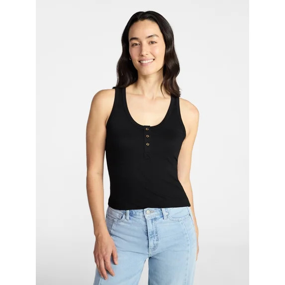 Time and Tru Women’s Slub Henley Tank Top, sizes XS-XXXL | Walmart (US)