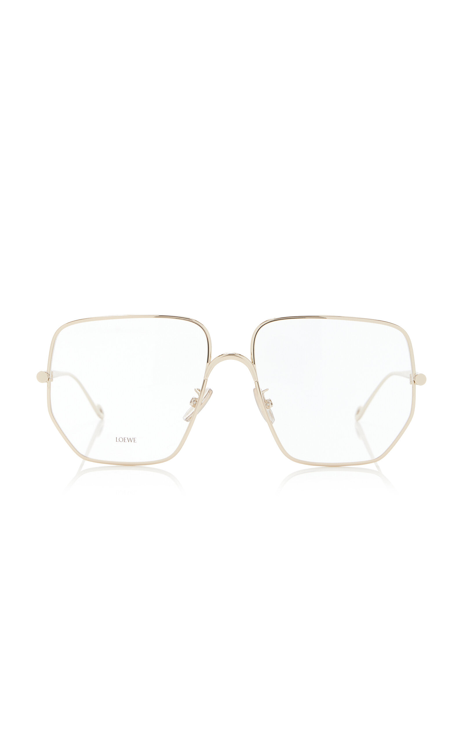 Loewe - Curved Square-Frame Gold-Tone Glasses - Gold - OS - Moda Operandi | Moda Operandi (Global)