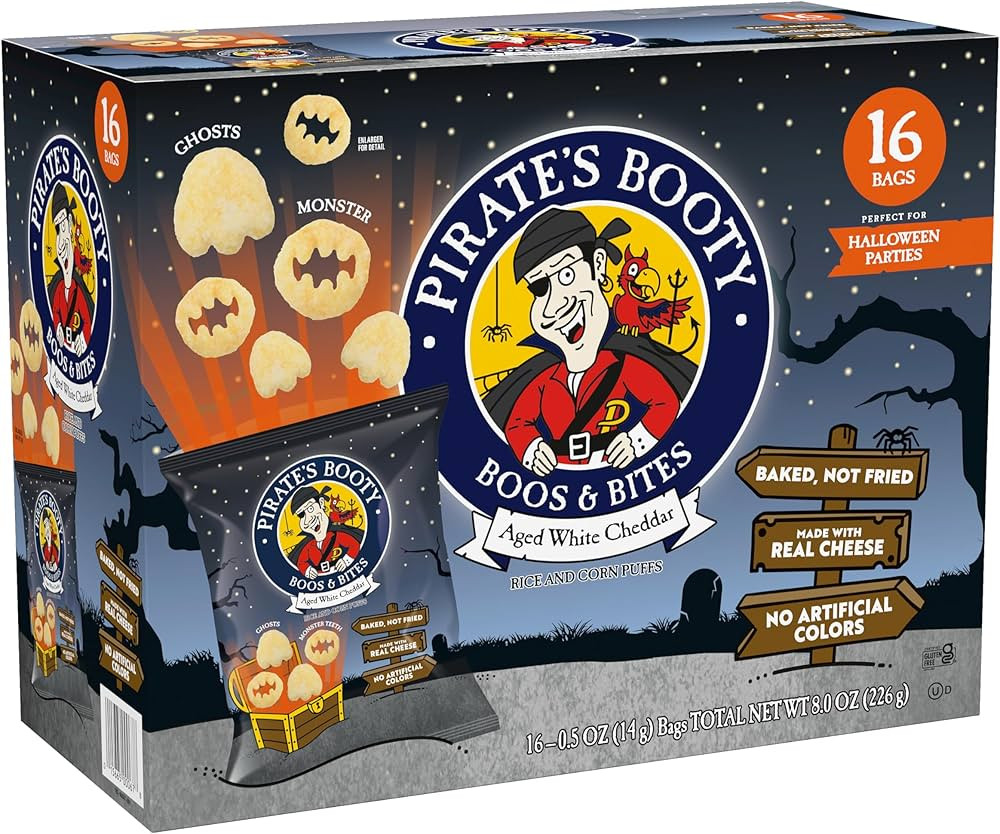 Pirate's Booty Boos & Bites, Trick or Treat Snack Bags, Gluten-Free Snacks, 0.5oz, 16 Count | Amazon (US)