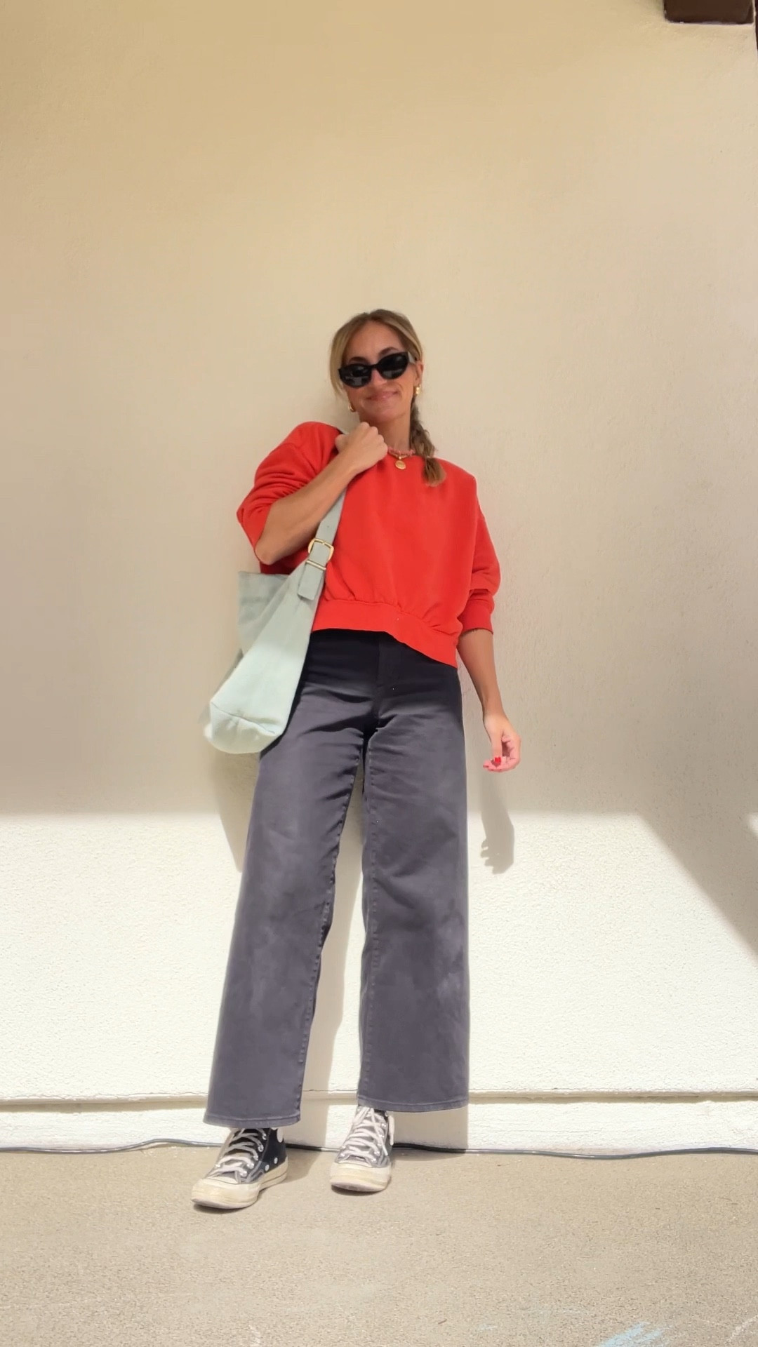 medium in cropped crewneck sweatshirt, 4 in wide-leg pants, go half size down in shoes. Marshall’s suede bag find and vintage necklaces - linking similar!

casual style, target pants, chuck 70s, suede tote



#LTKFindsUnder50
