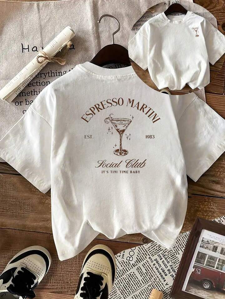 Y2K Customized Espresso Martini Graphic Sweatshirt, Cocktail Print Casual Top, Unique Beverage Themed Comfortable Colorful Shirt, Novelty Social Club, Gift For Coffee Lovers Women | SHEIN