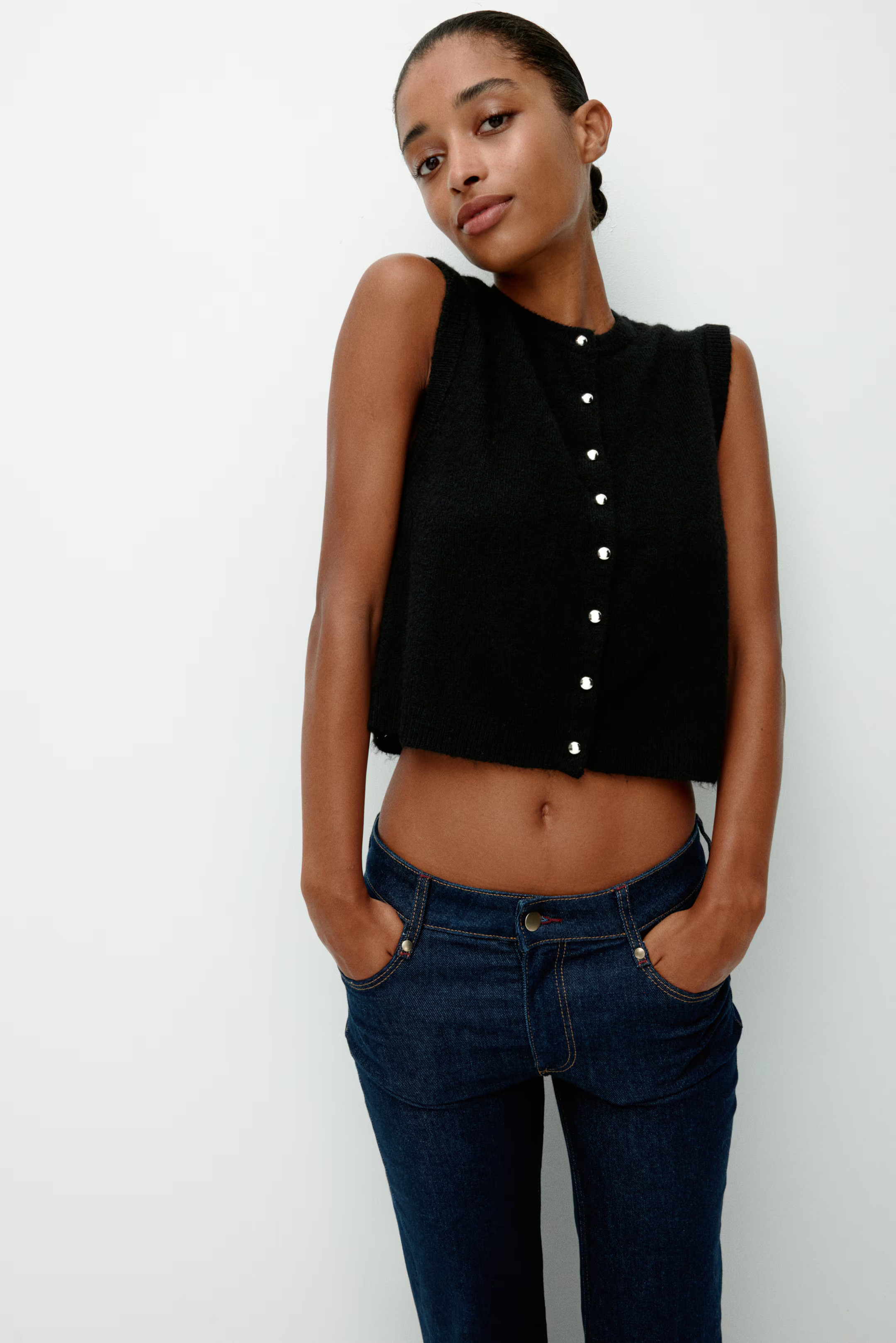 Knitted waistcoat - Black - Ladies | H&M US | H&M (US + CA)