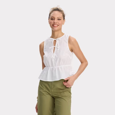 Women's Peplum Top - Universal Thread™ White M | Target