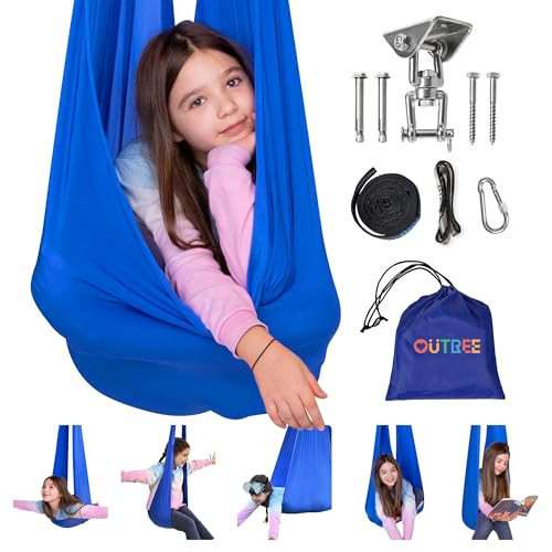 OUTREE Sensory Swing for Kids with 360° Swivel Hanger, Indoor Therapy Swing Great for Autism, ADHD, Sensory Processing Disorder, and Autistic Children | Amazon (US)