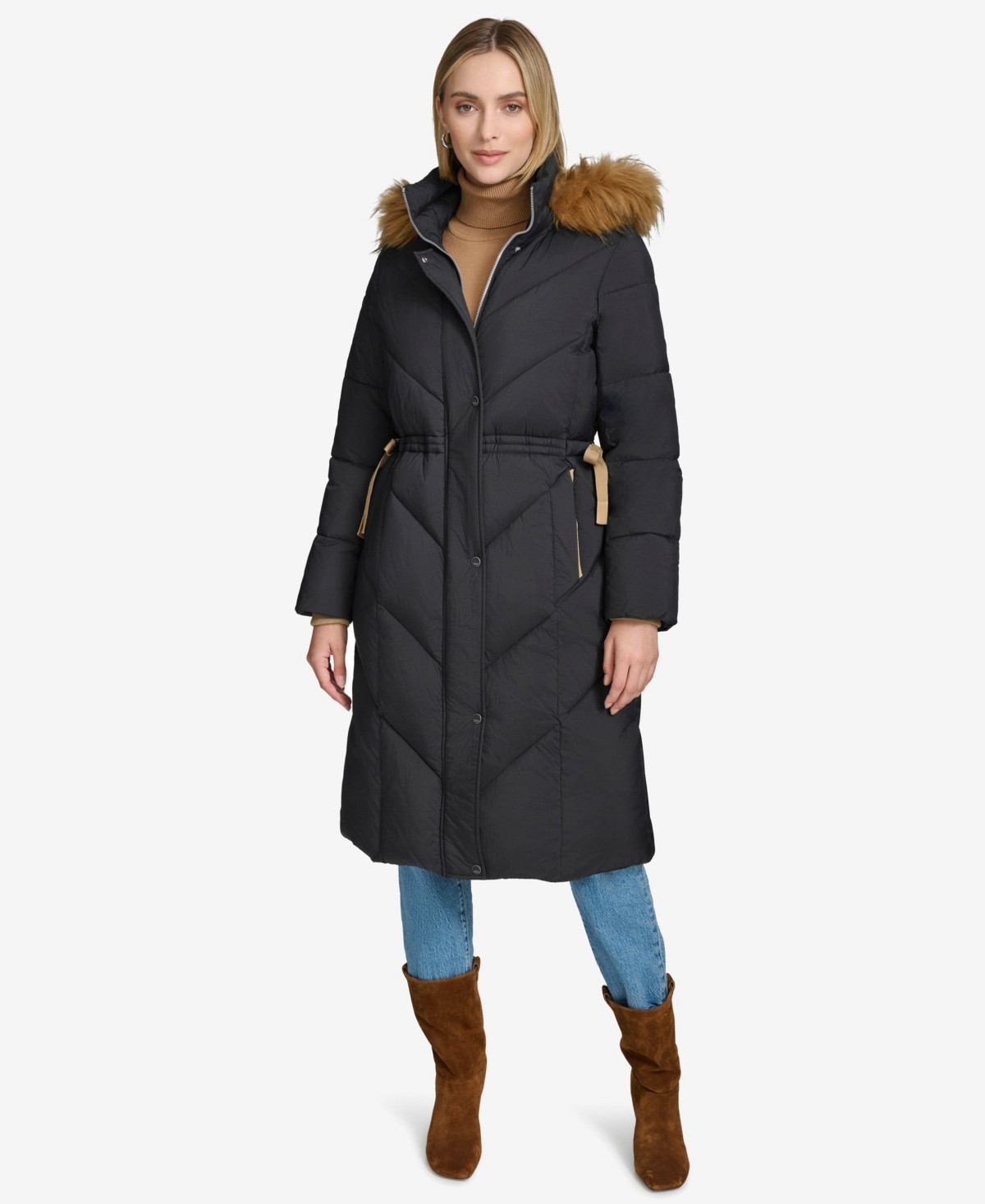 Andrew Marc Women's Lennox Quilted Puffer Coat - Black | Macy's