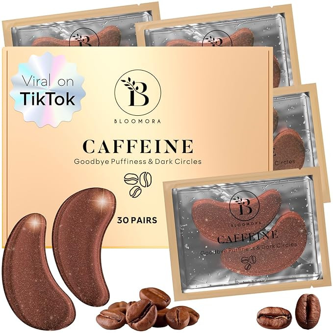 Caffeine Under Eye Patches(30 Pairs) Under Eye Patches for Dark Circles, Puffy Eyes - Caffeine | Amazon (US)