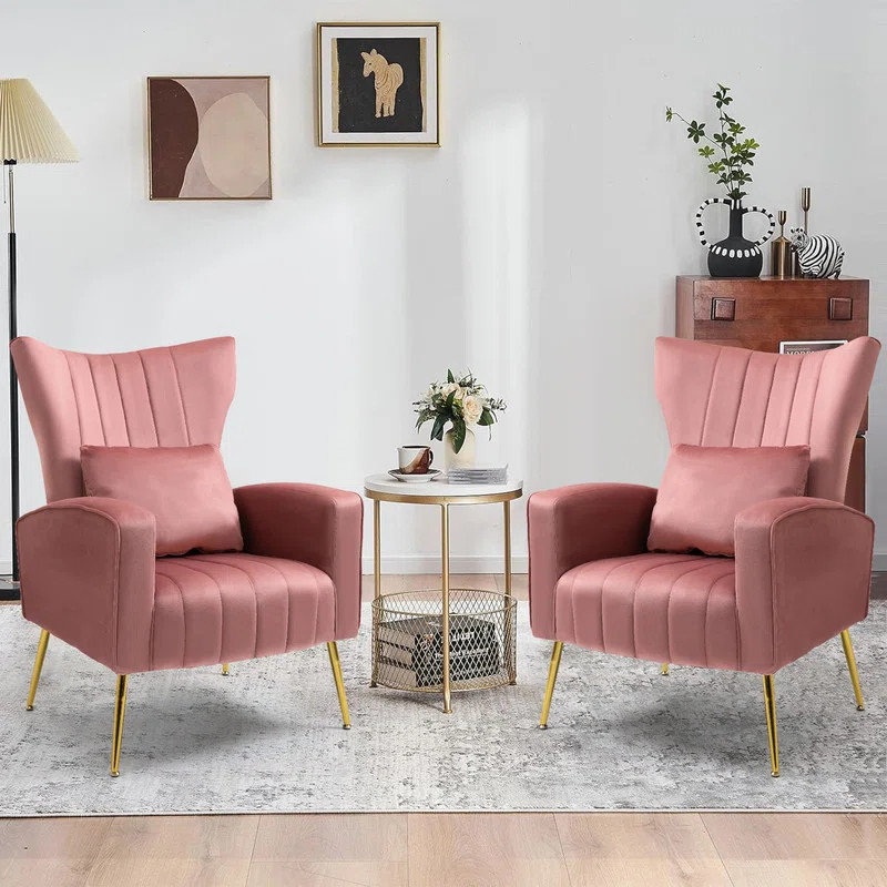 Upholstered Velvet Armchair (Set of 2) | Wayfair North America