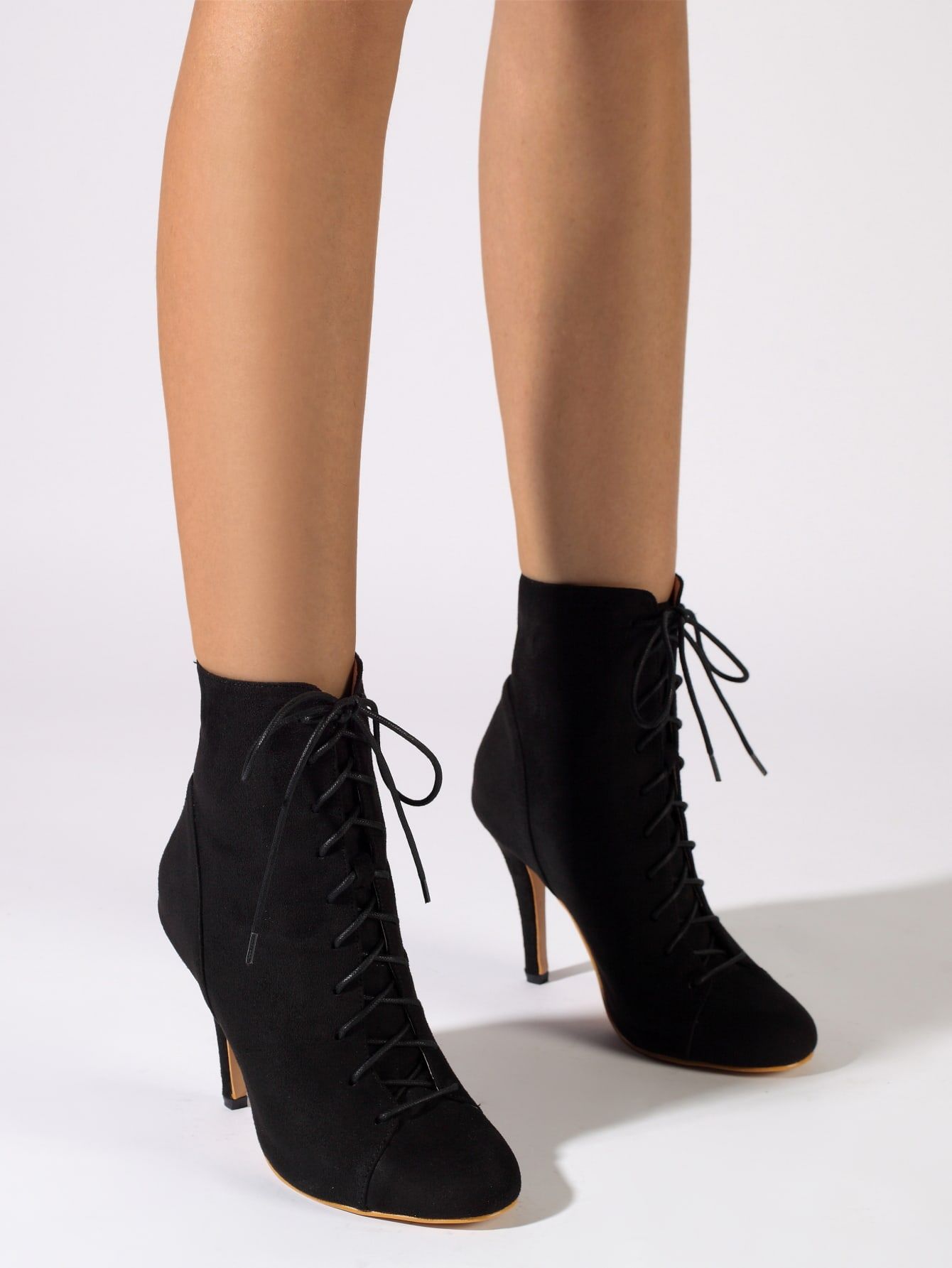 Lace Up Front Stiletto Boots | SHEIN