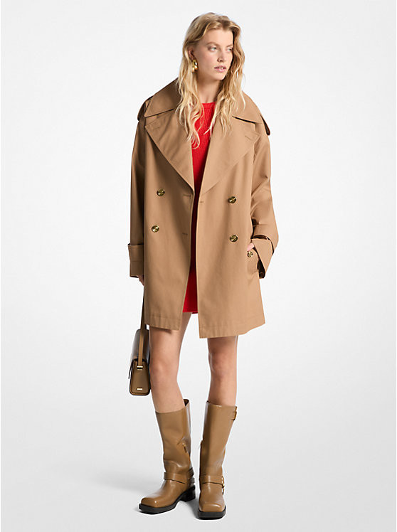 Oversized Cotton Twill Trench Coat | Michael Kors US