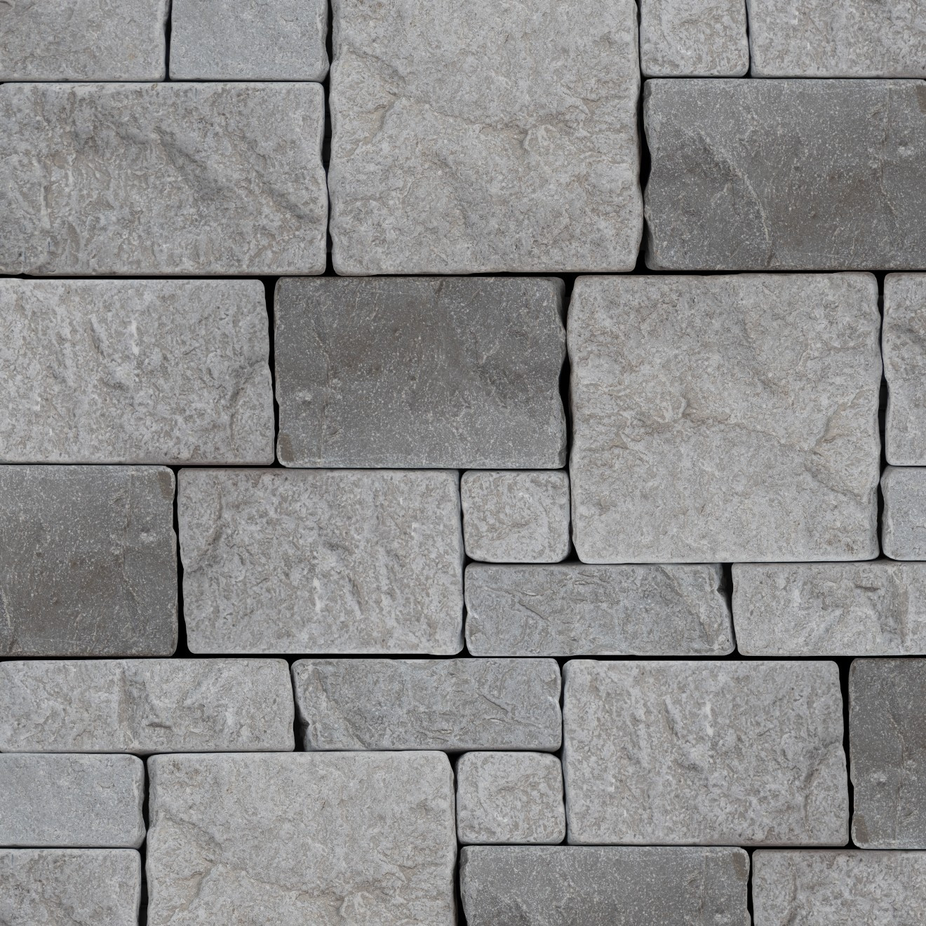 Tumbled Ledger 8" x 22" Marble Wired Mesh in Grey | Bedrosians Tile and Stone