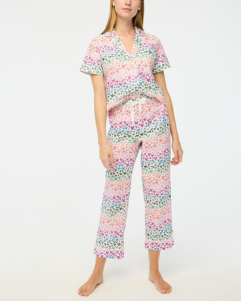 Short-sleeve pajama set with cropped pant | J.Crew Factory