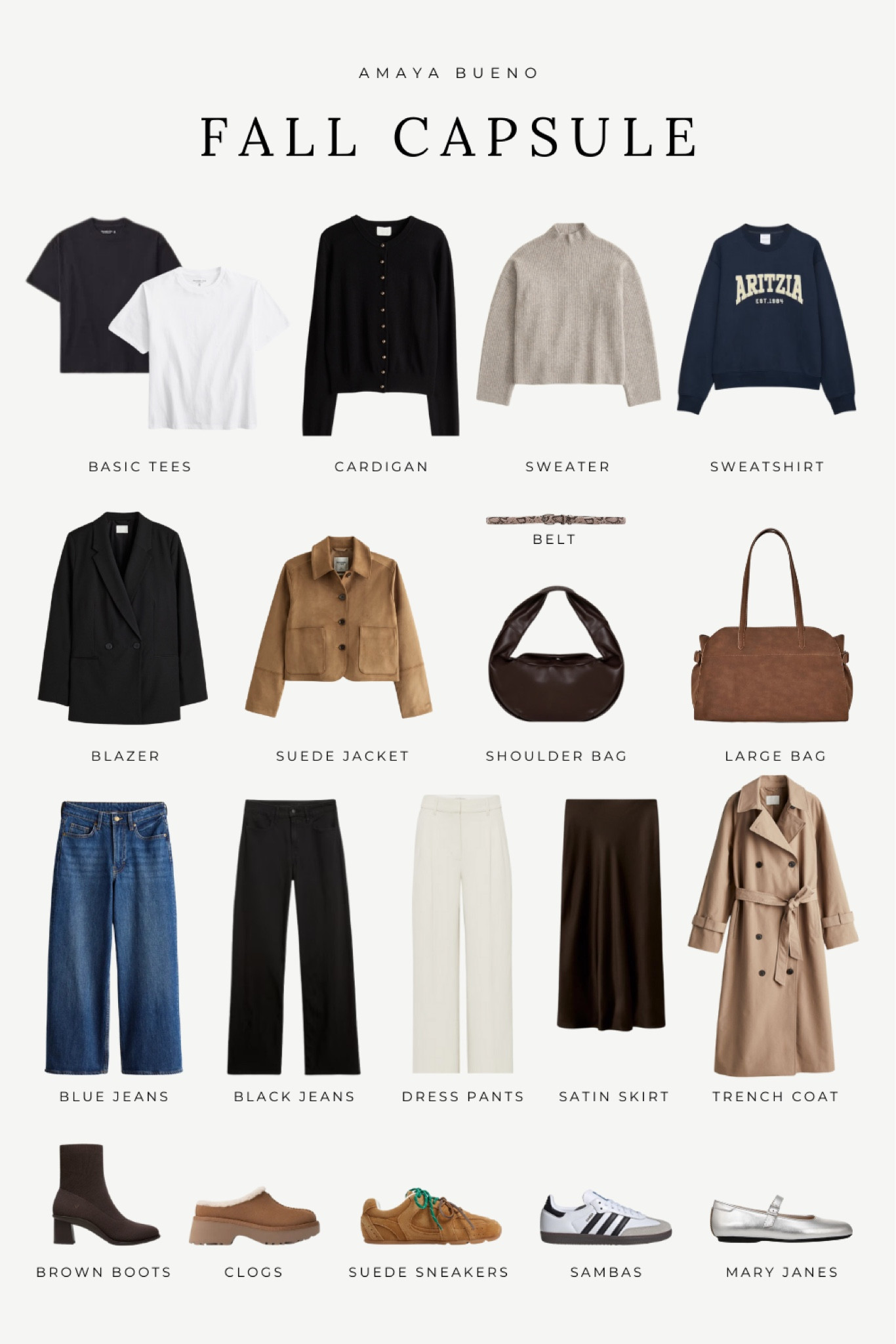 The perfect fall capsule wardrobe to be comfortable but look cute! 