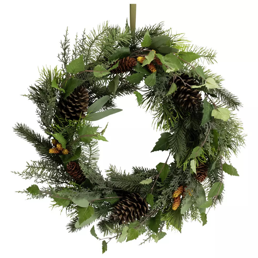 Habitat Extra Large Faux Green Pinecone Christmas Wreath272/7790 | argos.co.uk
